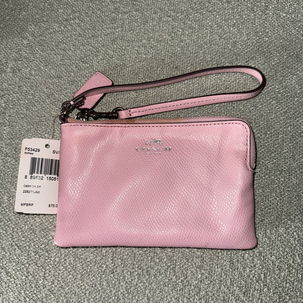 Coach Light Pink Leather Wristlet